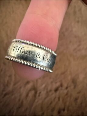 Tiffany & Co. Silver Beaded-Edge Band